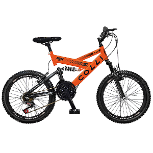 BICICLETA COLLI GPS ARO 20  AÇO CARBONO - LARANJA NEON