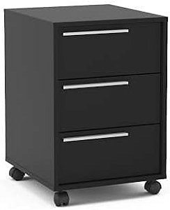 Gaveteiro com Rodízios Maia 3 Gavetas Preto - Politorno