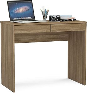 Mesa Escrivaninha Tijuca com 2 gavetas Castanho - Politorno
