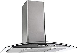 Coifa De Parede Fogatti Vidro Curvo Slim Inox 4 E 5 Bocas 70cm