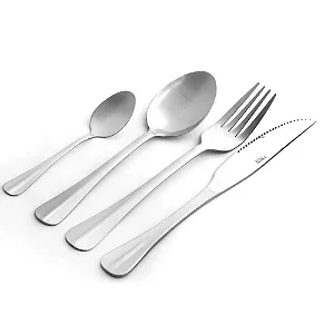 Faqueiro Wolff 24 Peças Aço Inox Positano Lyor Presenteável Cinza