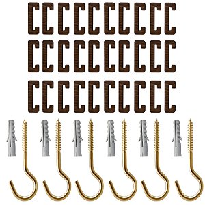 Kit 30 Peças Conector De Placas Elos + 6 Ganchos De Ferro