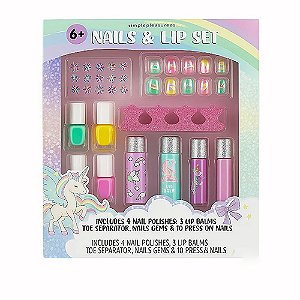 Kit Infantil Unicórnio: Esmaltes & Brilhos Labiais – 18 peças