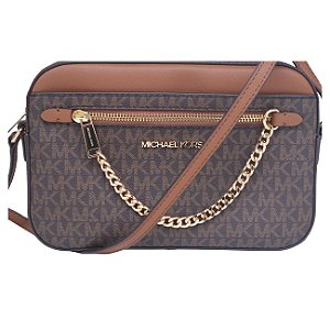 Bolsa Michael Kors Jet Set - Marrom com Metais Dourados - PROMOÇÃO BEM FRIDAY