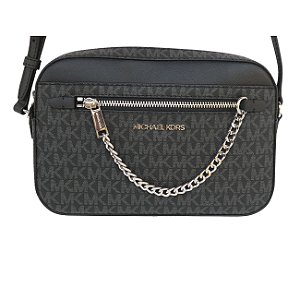 Bolsa Michael Kors Jet Set - Preta com Metais Prateados