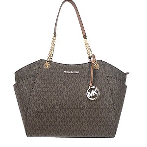 Bolsa Michael Kors com Alça Couro + Corrente Dourada