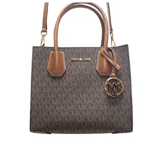 Bolsa Feminina Marrom Tote compacta com Alça Transversal.