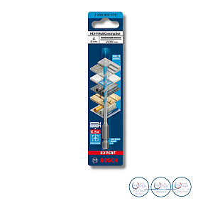 BROCA MULTI CONSTRUÇÃO BOSCH HEX-9 4X45X90MM