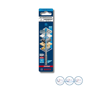 BROCA MULTI CONSTRUÇÃO BOSCH HEX-9 5X50X100MM