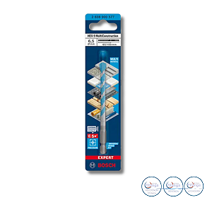 BROCA MULTI CONSTRUÇÃO BOSCH HEX-9 6,5X60X100MM