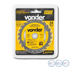 LÂMINA SERRA CIRCULAR VÍDEA 24 DENTES VONDER  ø 110MM