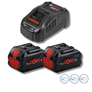 KIT CARREGADOR BOSCH GAL 1880 CV E 2 BATERIAS PROCORE 18V 8,0 AH