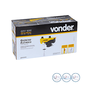 GUINCHO ELETRICO VONDER  300/600KG GEV600 127V  61.95.600.127