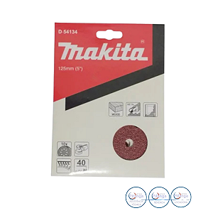 10 DISCOS DE LIXA 125MM GRÃO 40 MAKITA - D-54134