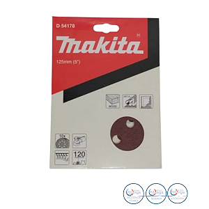 10 DISCOS DE LIXA 125MM GRÃO 150 MAKITA - D-54178