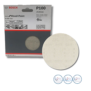 05 DISCOS DE LIXA 125MM GRÃO 100 BOSCH - 2 608 621 145