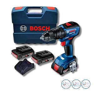 PARAFUSADEIRA BOSCH GSB 18V50 2 BATERIAS E MALETA