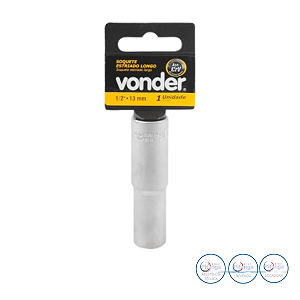 SOQUETE ESTRIADO VONDER 1/2" 13MM LONGO 30.39.130.001