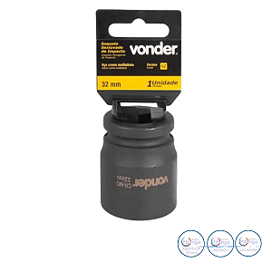 SOQUETE SEXTAVADO IMPACTO VONDER 3/4" 32MM AÇO CROMO 30.61.340.032