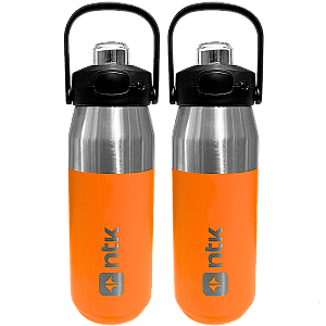 Kit 2 Garrafas Térmica 750ml Ntk Tampa Inteligente Parede Dupla Bebida 8h Quente e 24h Fria