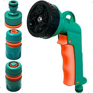 Kit 4pçs Esguicho Pistola P/ Mangueira 6 Jatos Engate Rapido Kala