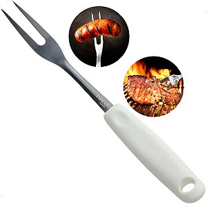 Garfo Trinchante Churrasco 29,5cm Inox Cabo Plastico Longo