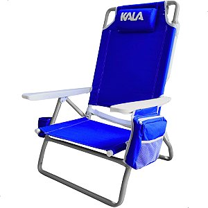 Cadeira Praia Reclinável 5 Posições C/bolsa Térmica Até 136k