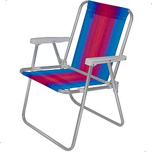 Cadeira Praia Alta Aluminio Mor Dobravel Portatil Multiuso