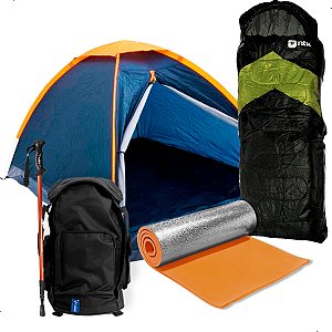 Kit Legendarios Barraca 2P Bastão Mochila Isolate Saco Dormir