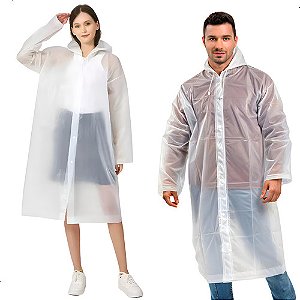 Capa De Chuva Reforçada Eva Para Adulto Unissex Transparente