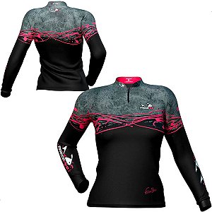 Camisa de Pesca Presa Viva Baby Look PV11 Com Proteção UV