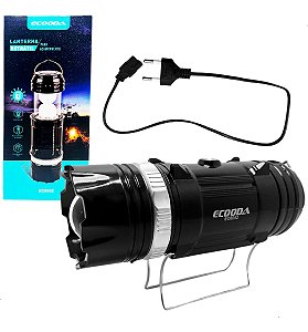 Lanterna Recarregável Led Lampião Solar Camping Pesca