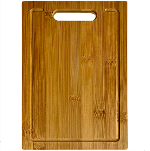 Tábua de Corte em Bambu Rústica Média/Grande Ideal para Churrasco & Cozinha Premium