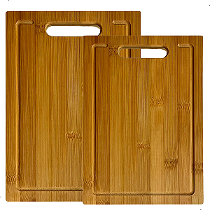 Kit 2 Tabuas De Carne Rustica Bambu Churrasco Grande Media