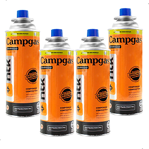 Kit 4pçs Cartucho Refil Gás Para Fogareiro Campgas Nautika Ntk