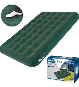 Colchão Inflavel Casal Com Inflador De Pé Camping Kala