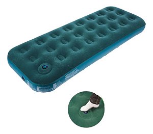 Colchão Inflavel Solteiro Com Inflador Embutido Acampamento Viagem