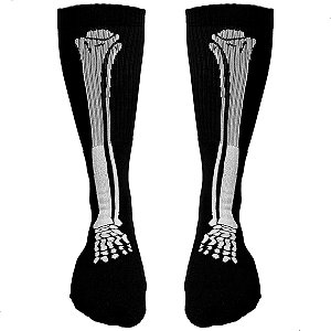 Meia Esportiva Divertida Cano Medio Pé de Caveira
