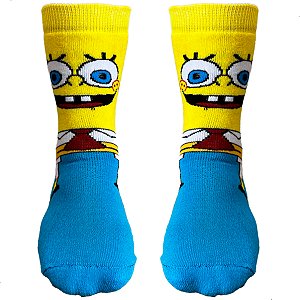 Meia Esportiva Divertida Cano Medio Bob Esponja