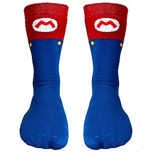 Meia Esportiva Divertida Cano Medio Mario Bross