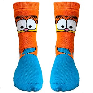Meia Esportiva Divertida Cano Medio Garfield