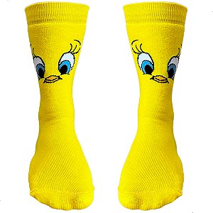 Meia Esportiva Divertida Cano Medio Piu-Piu