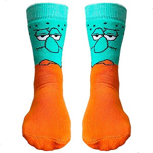 Meia Esportiva Divertida Cano Medio Lula Molusco