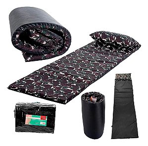 Colchonete Solteiro Impermeavel C/ Travesseiro Camping Pesca