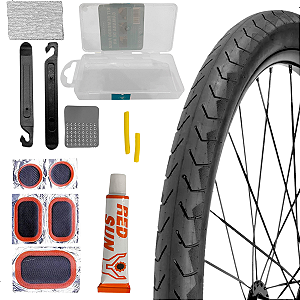 Kit de Reparo para Câmaras de Ar de Bicicleta 12 Peças