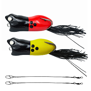 Kit 2pçs Frog Matadeira Pesca Traíra Monster Popper Sapo Borracha