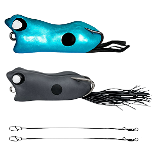 Kit 2pçs Frog Matadeira Pesca Traíra Monster Popper Sapo Borracha