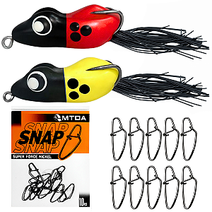 Kit 2 Iscas Monster Frog 4,8cm + 10 Snaps MTDA