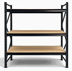 Porta Pallet SLIM Preto Até 750KG 200x180x80 com MDF