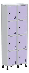 Armário Locker Guarda Volume Aço Light 08 Portas Lilas